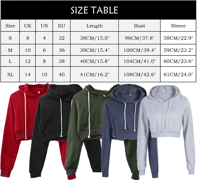Nueva Casual mujeres sudaderas con capucha corto de manga