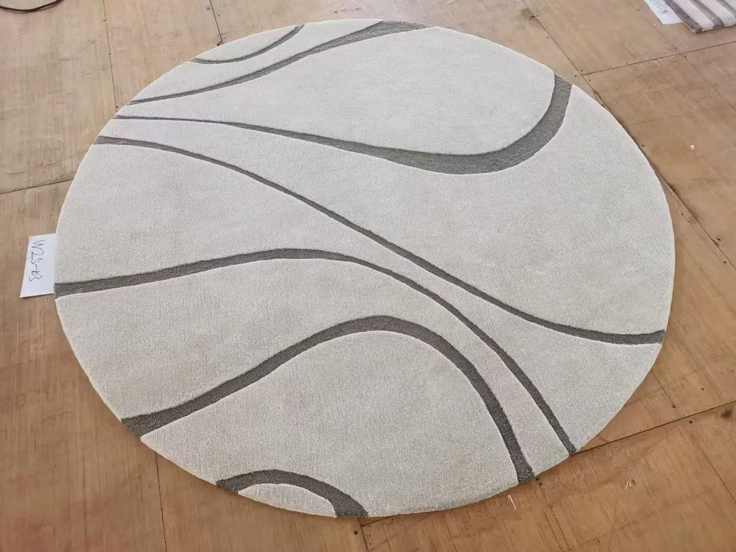Akibaba Rug Custom Design Hand Knotted Wool Round Plush Pile Modern Area Rug ...