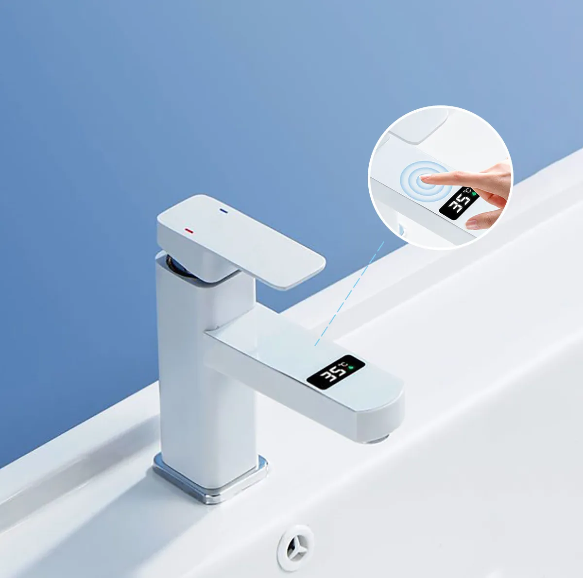 Bathroom Digital Faucet Temperature Control Faucet Kitchen Hot Cold Water Basin Faucet Smart Brass Mixer Taps
