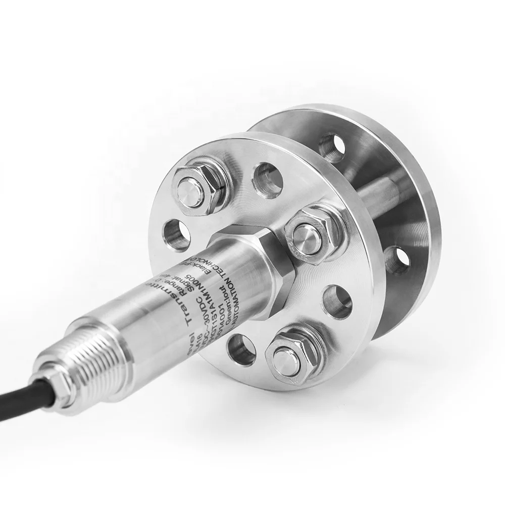 Pokcenser Stainless Steel Submersible Level Sensor for High Density Liquids with Double Flanges