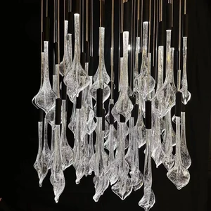 ECOJAS Decorative Chandelier New Design Wholesale Glass Chandelier for Villa Hotel Crystal Pendent Light
