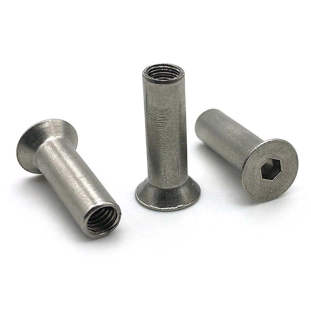 Fabriek Direct M6 M8 M10 1/4-20 Vernikkeld Platte Kop Hex Socket Mouw Moer