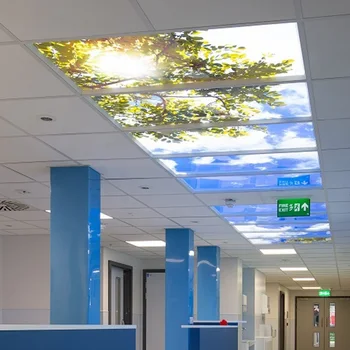 Shingel Decorative Blue Sky Square led panel 36W 40W Ceiling panel light surface mount slim flat panel