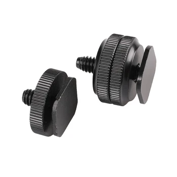 Kaliou 1/4" Single Dual Layer Tripod Mount Screw Flash Hot Shoe Mount Adapter for Camera DSLR Hotshoe Photo Studio Accessory detail image