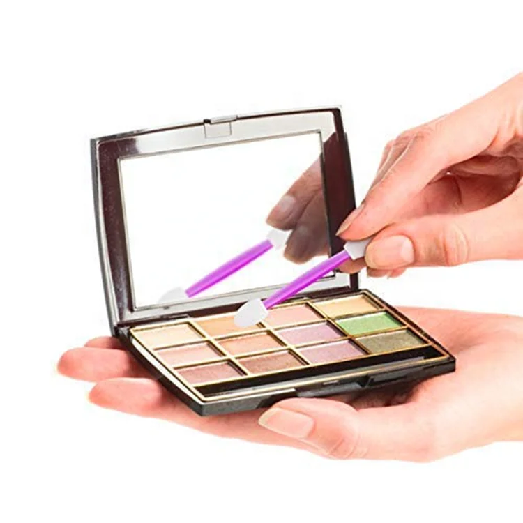 
 120 шт. одноразовые двусторонние мини-аппликаторы для теней для век без латекса с контейнером  