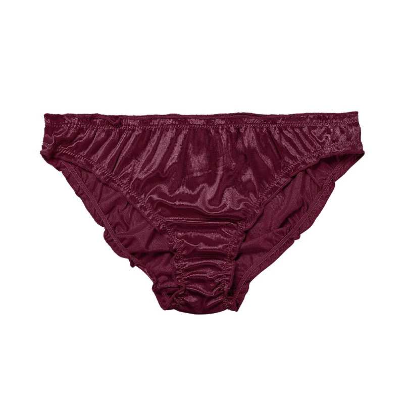 U476 Custom Embroidery Printing Logo Plus Sizes Nylon Silk Bikini Tanga Panties Brief Women's Satin Panties