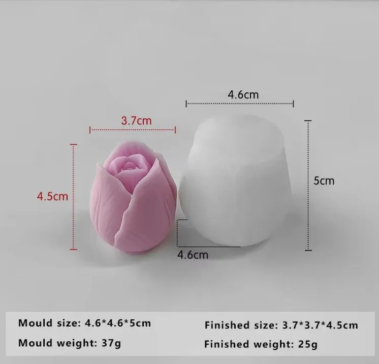 H-0691/2 3Designs 3D Tulip Flower Shaped Silicone Resin Mold