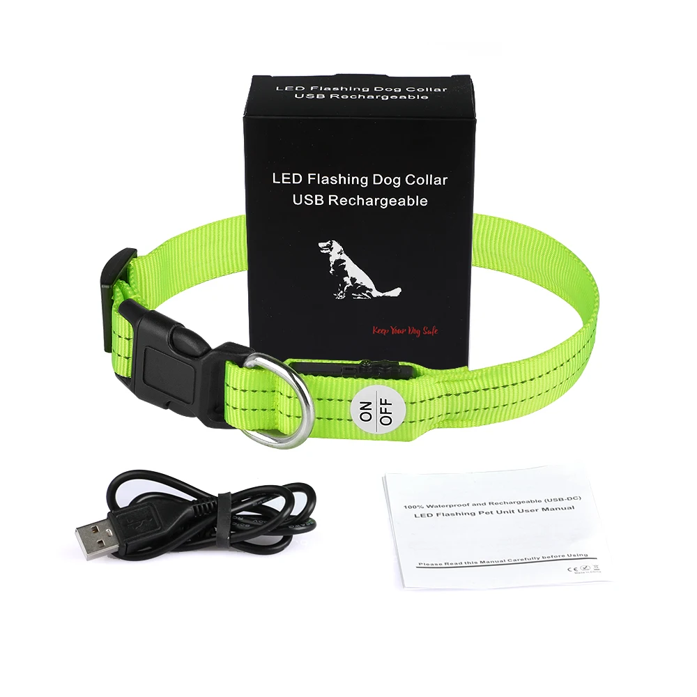 New Product Custom Designer Led Light up Pet Dog Collar for Big Small Dog