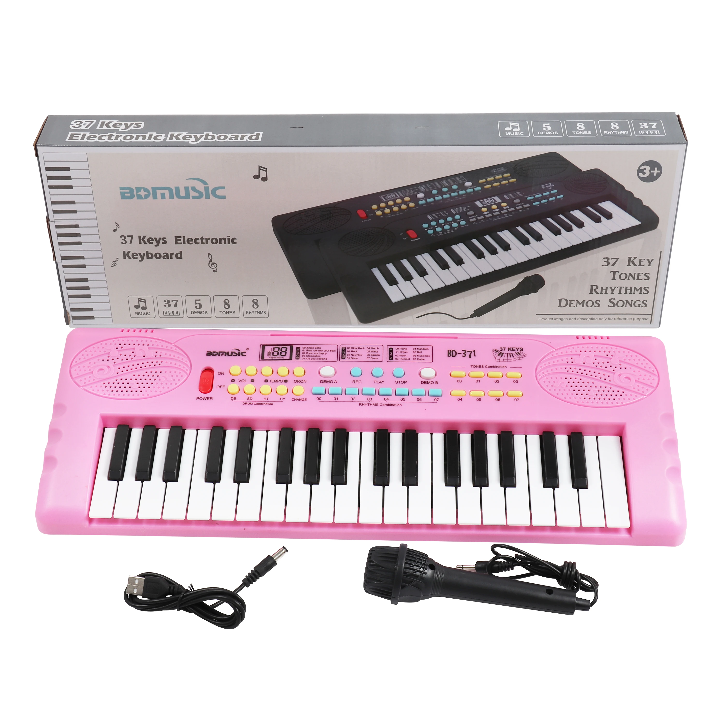 37-Keys Mini Digital Electronic Piano for Kids Portable Music Keyboard Instrument made of Plastic