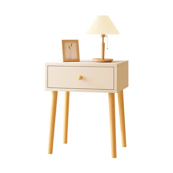 Wooden Nightstand Modern Simple Bedroom Small Bedside Cabinet Factory Direct Multi-layer with Drawer Lockers