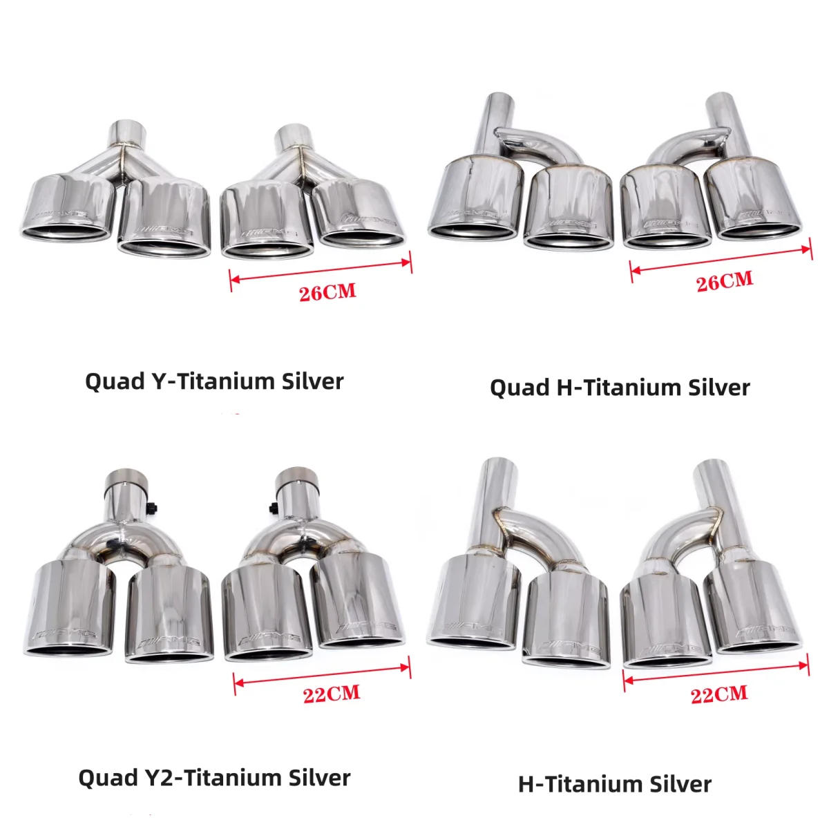 W204 W212 CLS AMG Car Exhaust Quad/Square Stainless Steel Titanium Silver/Black Tips Remus for Benz E63 C63 S65