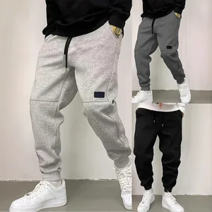 Autumn Men's New Solid Color Retro Casual Leg Tied Pants