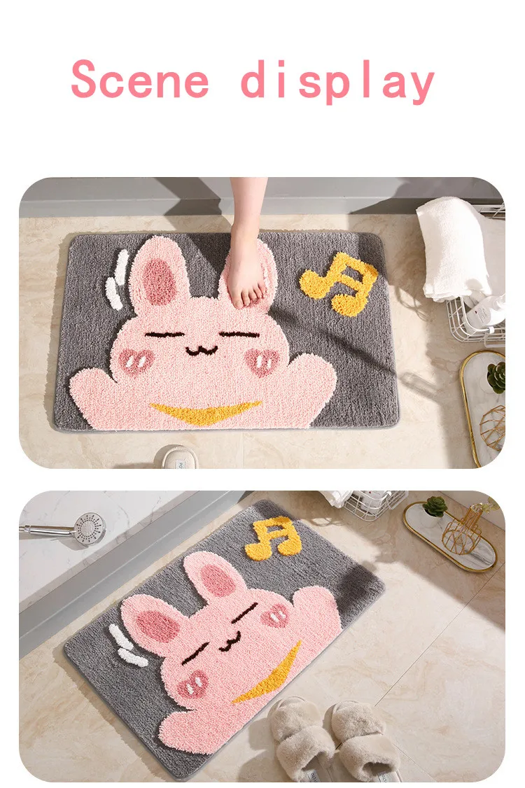 Best Selling Custom Cartoon Printed Floor Mat Bedroom Non Slip Bath Mat manufacture