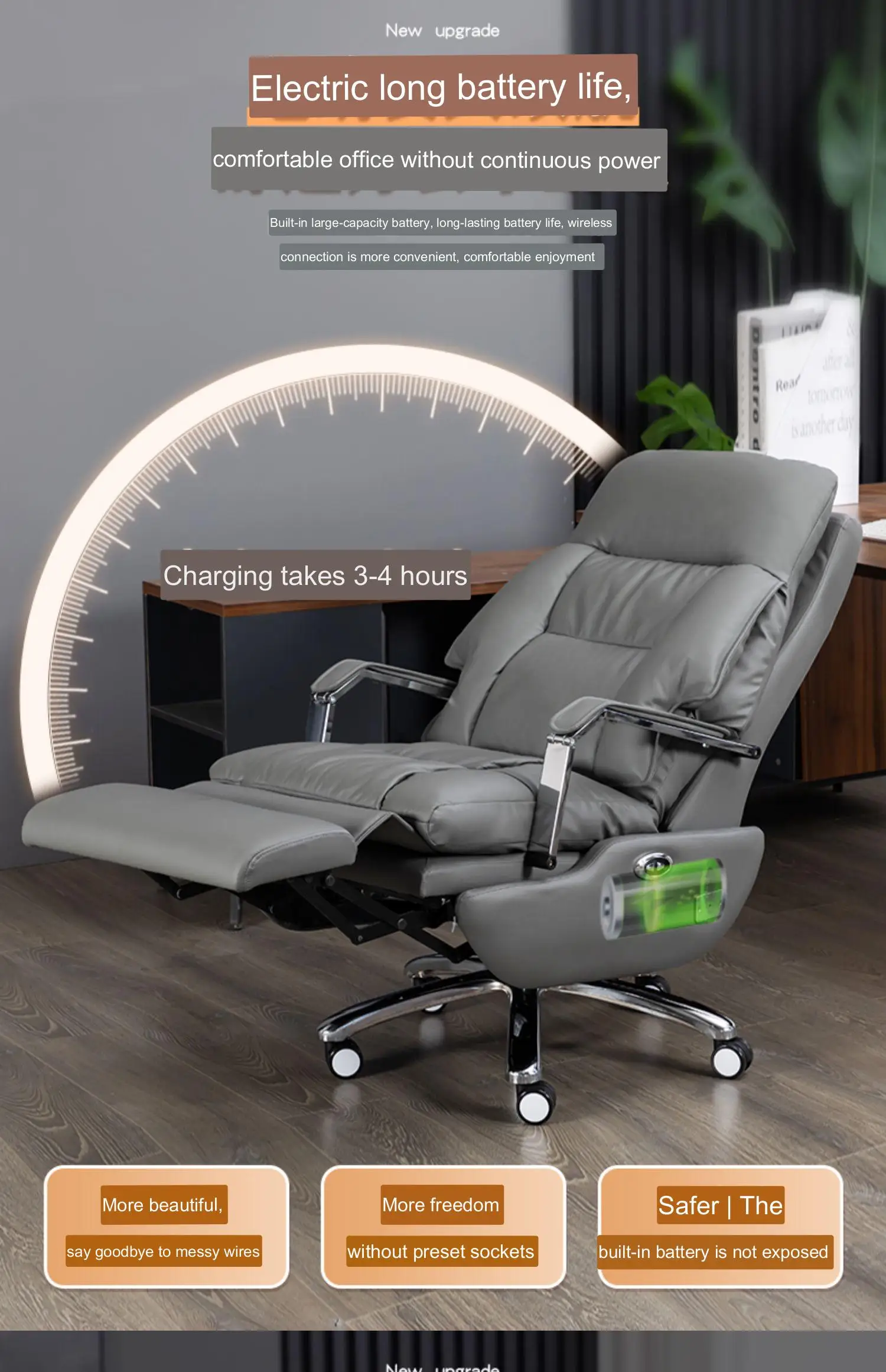 Genuine Leather Executive Leather Office Electric Adjustable Office