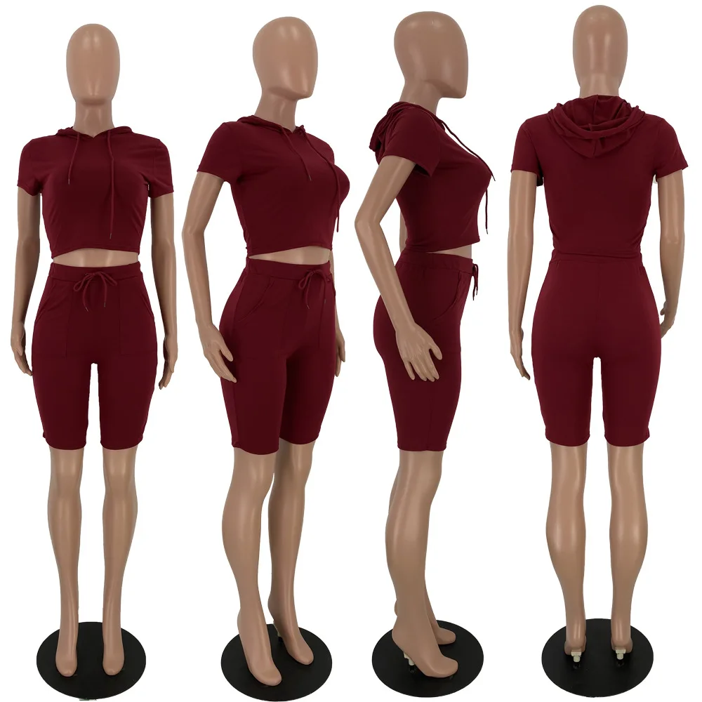 Fooullaide 2 Piece Outfits For Women Sexy Short Sleeve - View #12