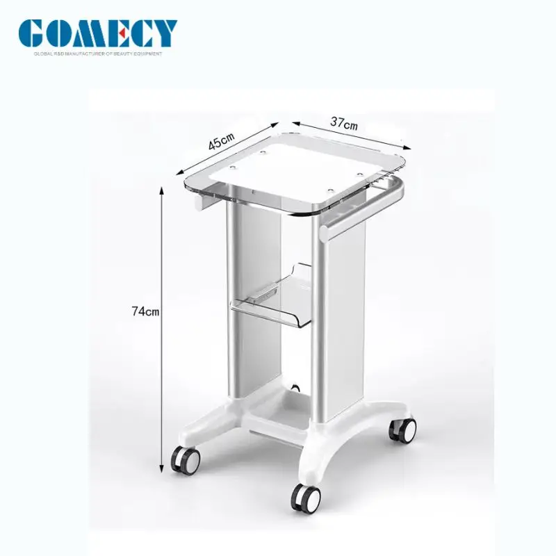 Mobile Adjustable Hospital Medical Trolley Cart with 2 Monitor Mounts Office School Laboratory Clinic Workstation