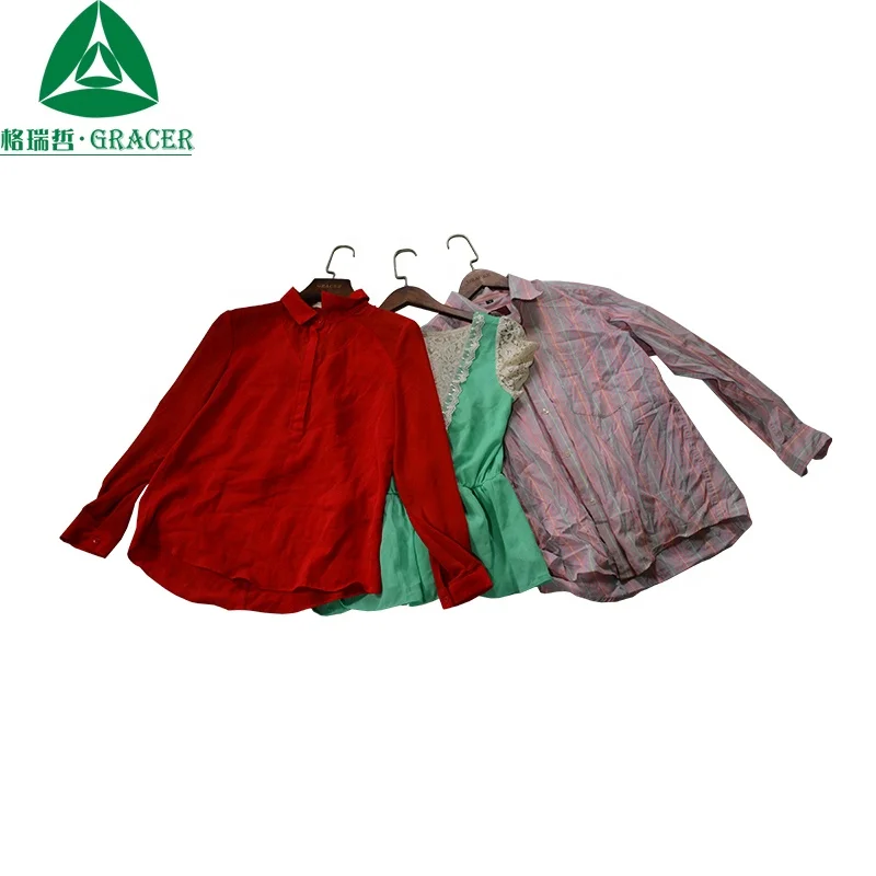 Ladies Summer Cotton Blouse Casual Wear Used Clothing from Hong Kong Market in Bales