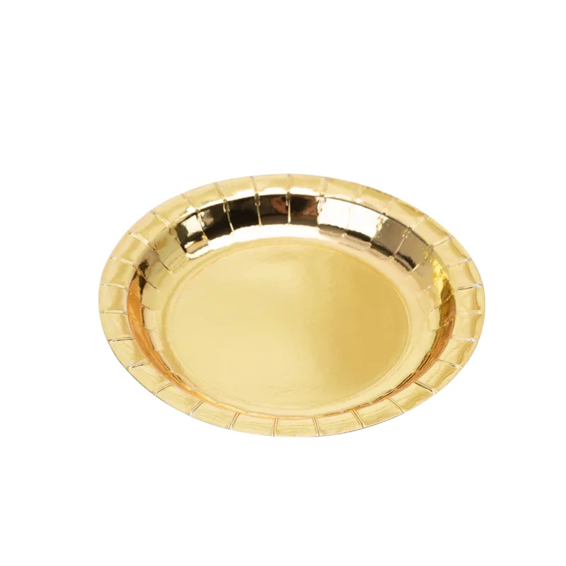 7inch Elegant Gold Paper Plate For Theme Party Decoration,Party