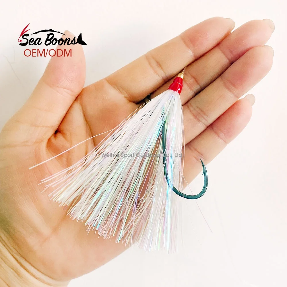 Fishing Teasers Mylar Flash Teaser Tail 0.35oz Jig Head Saltwater