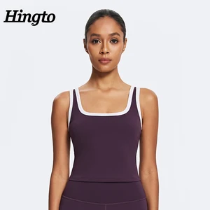 Wholesale ODM Contrast Color Compression Gym Activewear Sleeveless Top Yoga Sportswear Fitness Tank Top Slim Fit Workout Vest