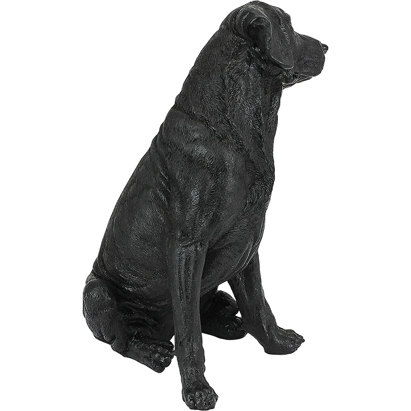 product wholesale custom resin animal statue for home decor resin resin pet dog statue polyresin black labrador animal figurine-6