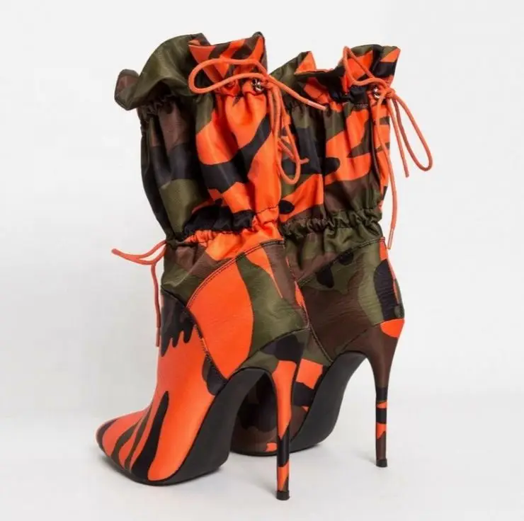 Botas Puntiagudas Con Cordones Delanteros Para Mujer,Botines Sexys De Lona  Verde Militar,Tacón Alto,Para Invierno,Última Moda,2020 - Buy Botas De Mujer,Las  Mujeres Botas De Tacón Alto,Botas Zapatos De Las Señoras De Las Mujeres