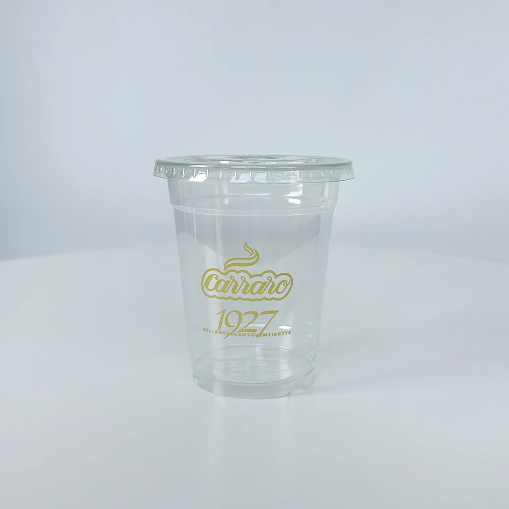 Plastic Cups for Bubble Tea with Dome Lid for Ice Cream Custard Gelato Affogato Churros Yogurt