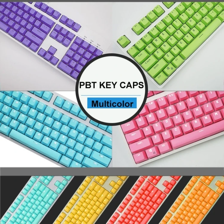 OEM Mechanical Keyboard Metal Panel Round Retro Keycap 104 Keys Backlit Wired Gaming Keyboard For PC Laptop