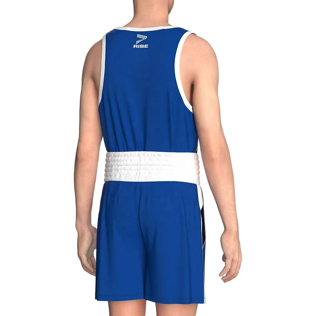 RISE Durable Boxing Uniform Sets Boxing Shorts and Boxing Singlets Combo Silk Smooth Fabric Made