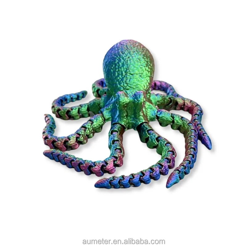 3d Printed Crystal Octopus Gem Dragon 3d Articulated Octopus Toys ...