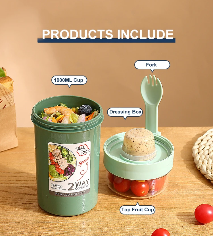 Keep Fit Salad Meal Shaker Cup Crunch Cup Cereal Breakfast On The Go