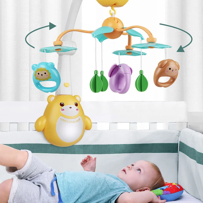 Мобильные погремушки для малышей 0-12 месяцев, детская музыкальная игрушка в виде карусели для детской кроватки, погремушки для малышей
