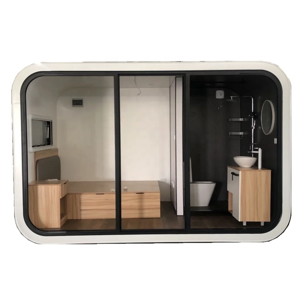 Outdoor Hotel Fully Assembled Cabin House Mobile Living Pod Cabin Cube ...
