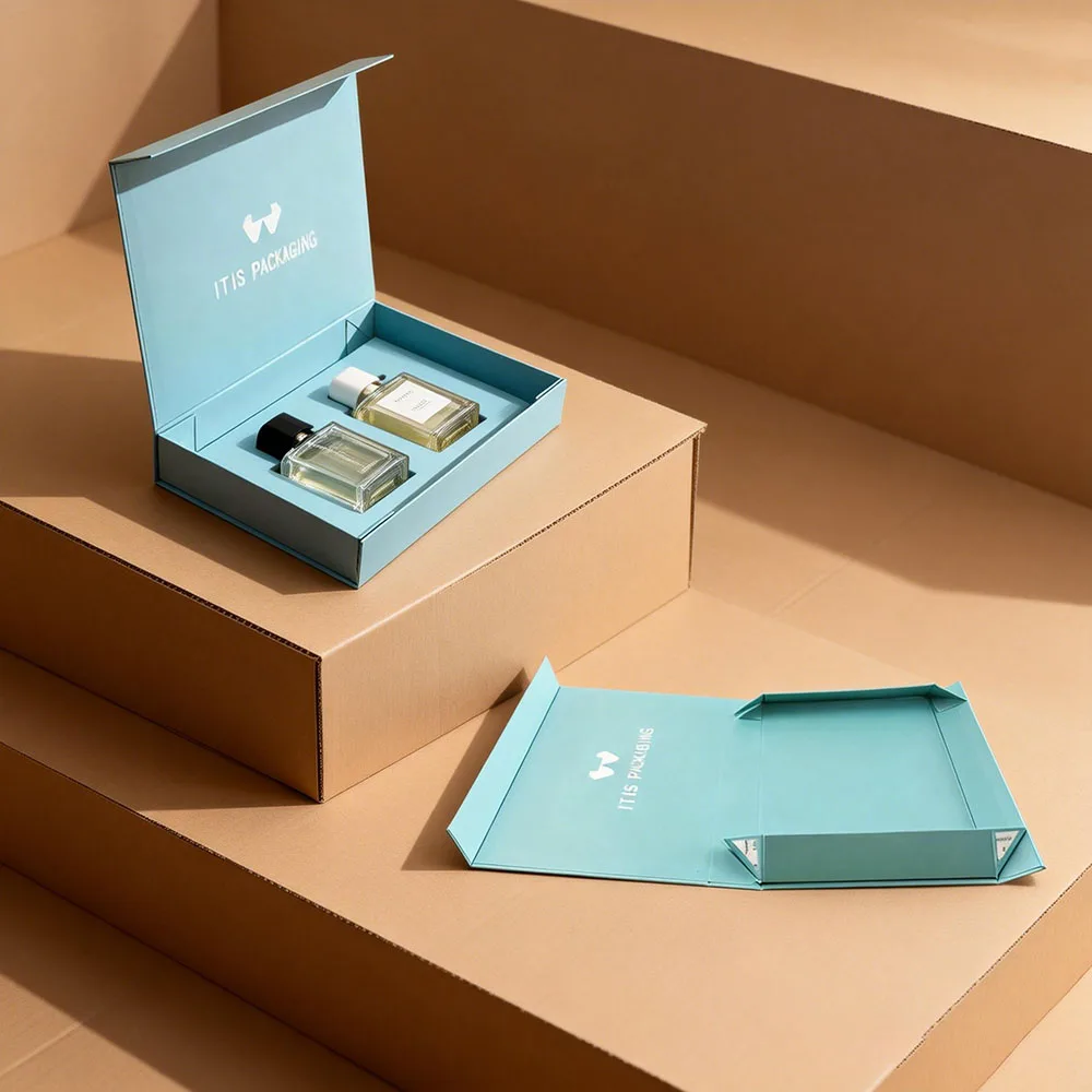 Écrin pour Parfum de Luxe et Rigide - Personnalisation de Logo, Protection avec Insert en Mousse et Parties Recyclables (Base & Couvercle)