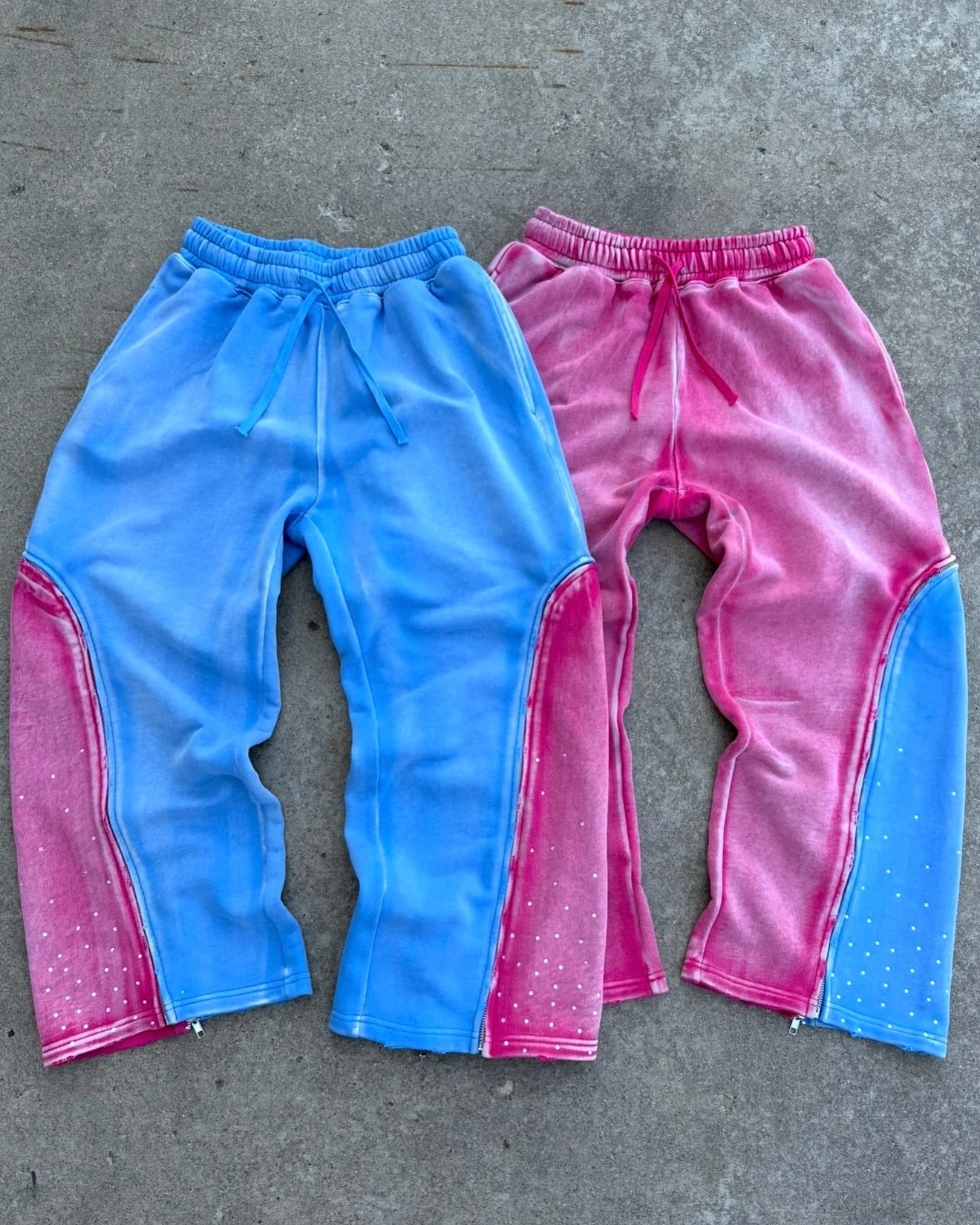 Clothing Manufacturers Good Quality 420 Gsm Streetwear Distressed Acid Wash Rhinestone Suit Cropped Zip up Hoodie gallery 4