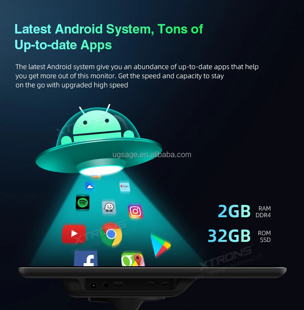 Xtrons 14" Android11 Ips Screen Car Back Seat Monitor 4k Uhd Headrest