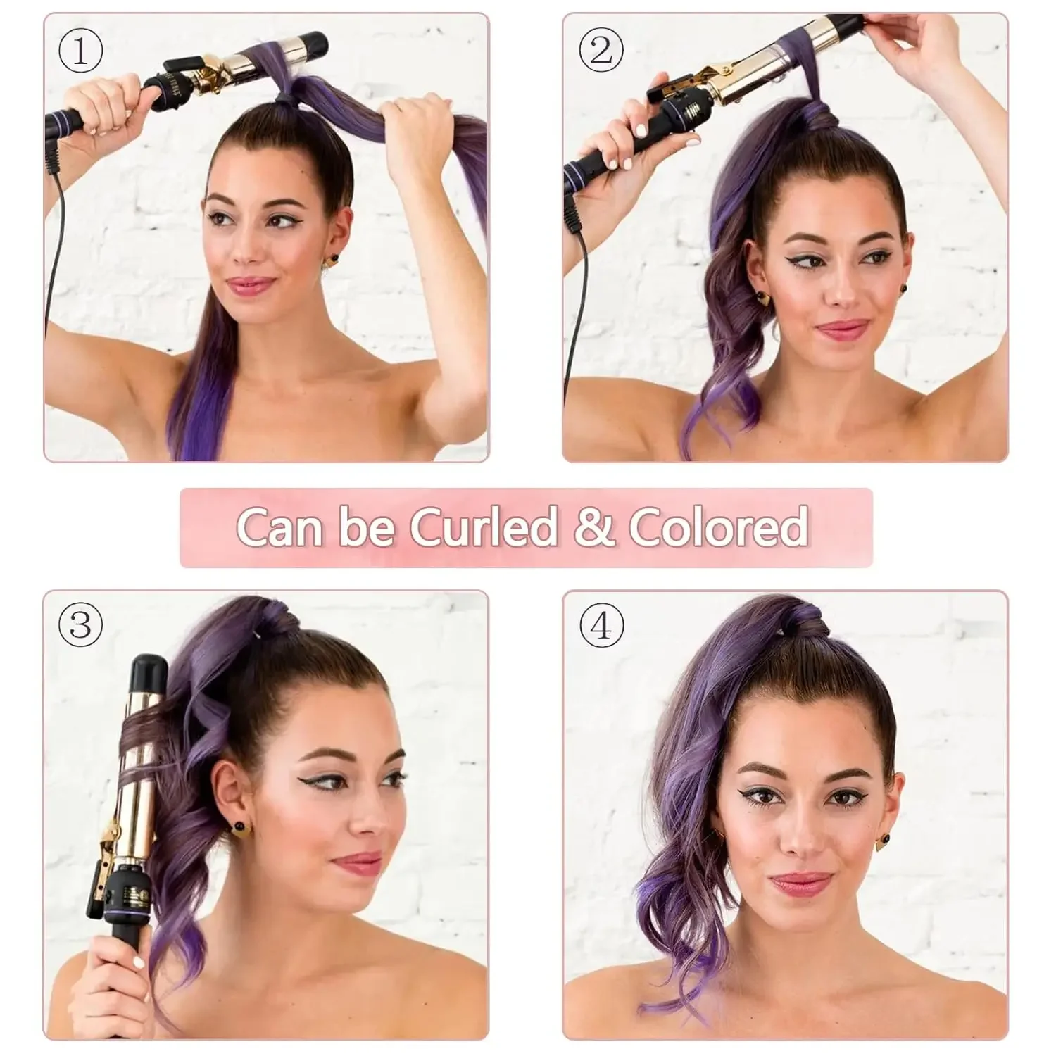 26 tums äkta hårklämma i hästsvansförlängning med omlott långt rakt hästsvanshår för kvinnor_voghion.com