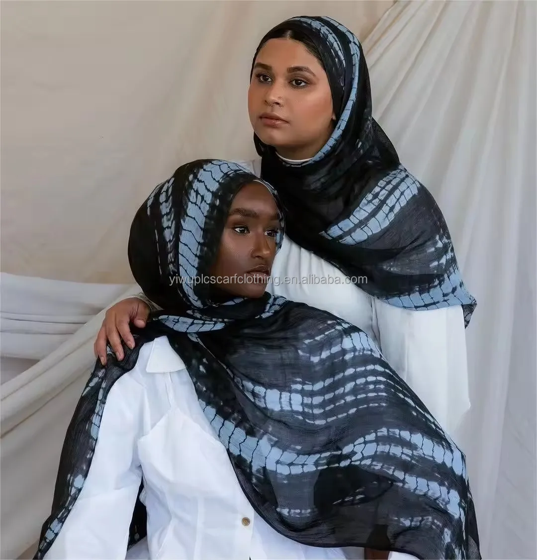 Lightweight Breathable Cotton Headscarf Soft Printed Shawl Hijab Scarf for  Muslim Women