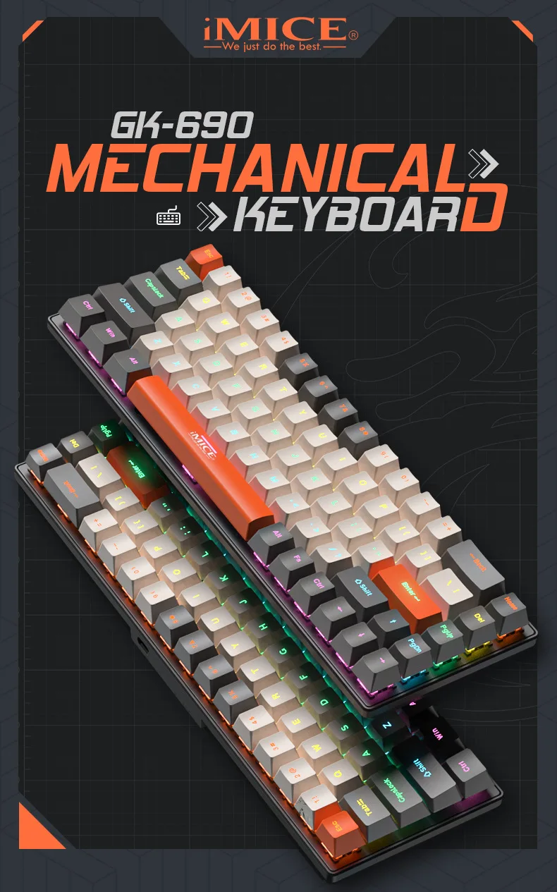 Wholesale RGB Wired Mechanical Keyboard - 68 Key Factory OEM