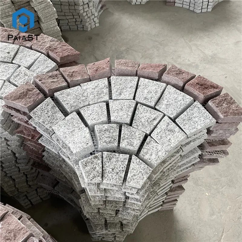 Red and White Granite Schist Garden Interlock Curve 3cm Irregular Paving Stone