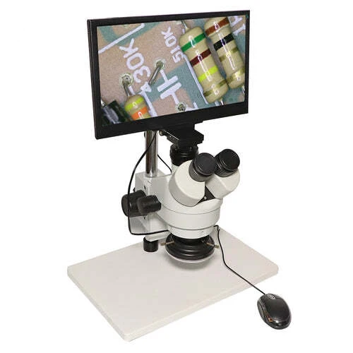 Integrated Trinocular Stereo White Microscope with LCD Display Screen