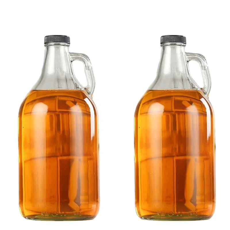 Custom Big Capacity 2 Liter 4 Liter Amber Beer Glass Bottle Custom Logo