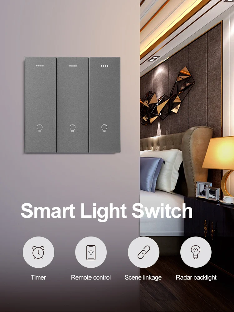 Smart Life Newest Timing Control 3 Gang Zigbee 3.0 Smart Light Switch 2