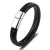 Steel buckle black leather