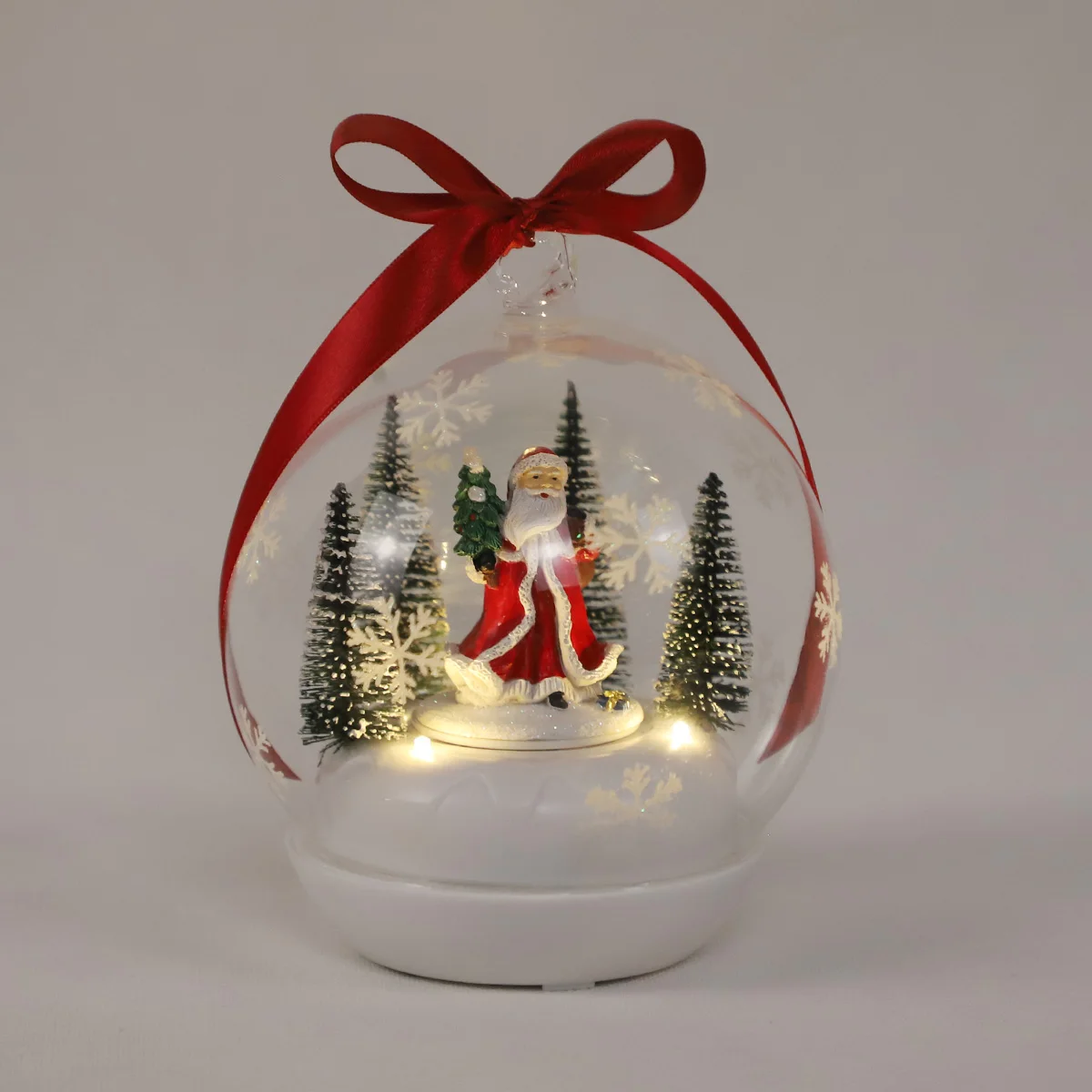 12cm led colorful christmas ball flat glass christmas ornaments gift ideas 2023 nativity 120mm musical snow globe