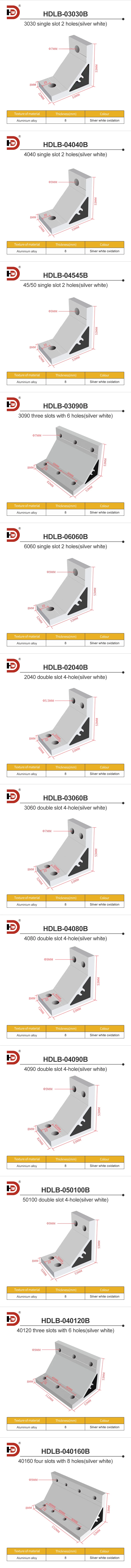 Industrial Aluminum Profile 90 Degree Reinforced Corner Code 30/40/45/50/60 Frame Door and Window Angle Connection Fixing Parts supplier