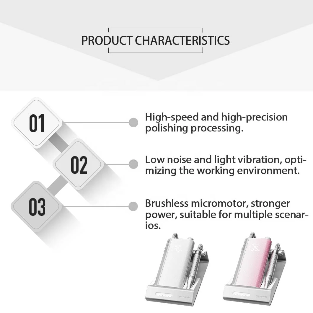 2025 New Style Fashion Rechargeable Portable Cordless Nail Drill Machine Acrylic Gel Polisher Brushless Motor for Nail Art Salon manufacture