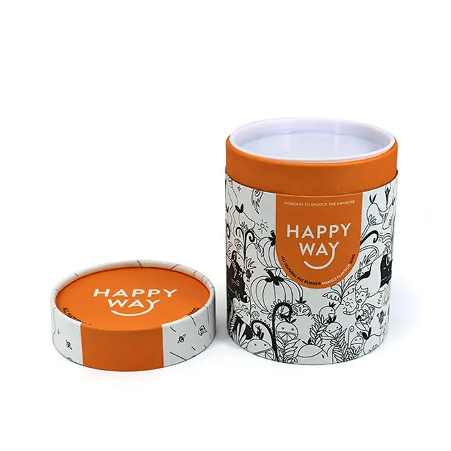 Custom Kraft Cardboard Candle Tea Cosmetic Paper Packaging Tube Cylinder