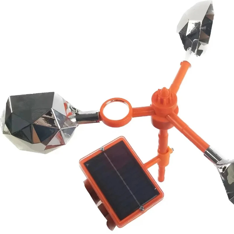 Solar Bird Repeller Producing Sound Loudly of Predators Reflecing the Light by Mirrors & Reflective Materials Polyhedra
