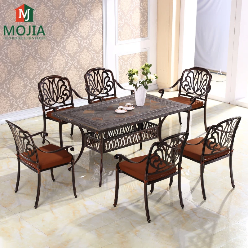 Set di mobili da giardino tavolo e sedie in alluminio resistente alle  intemperie tavolo Patio Set tavolo da pranzo sedie ristorante